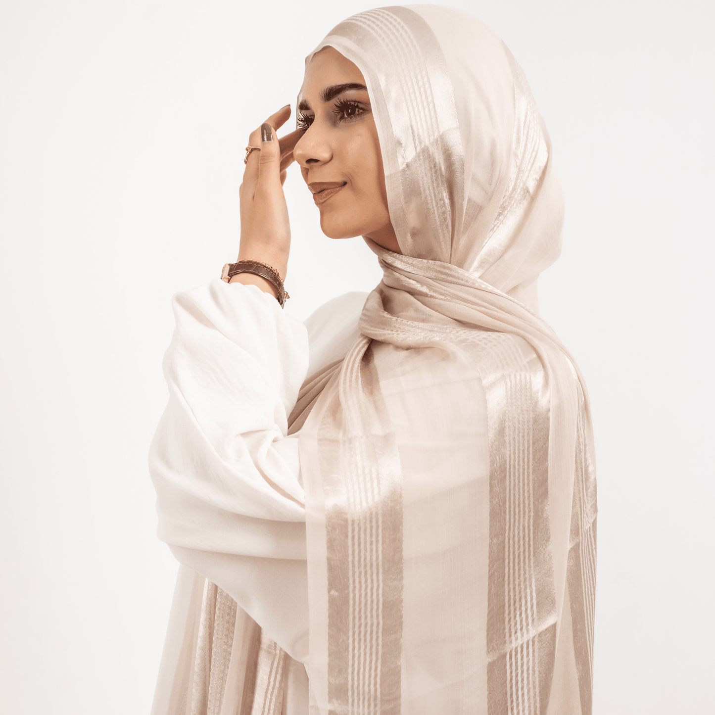 Linen Satin Stripes Scarf