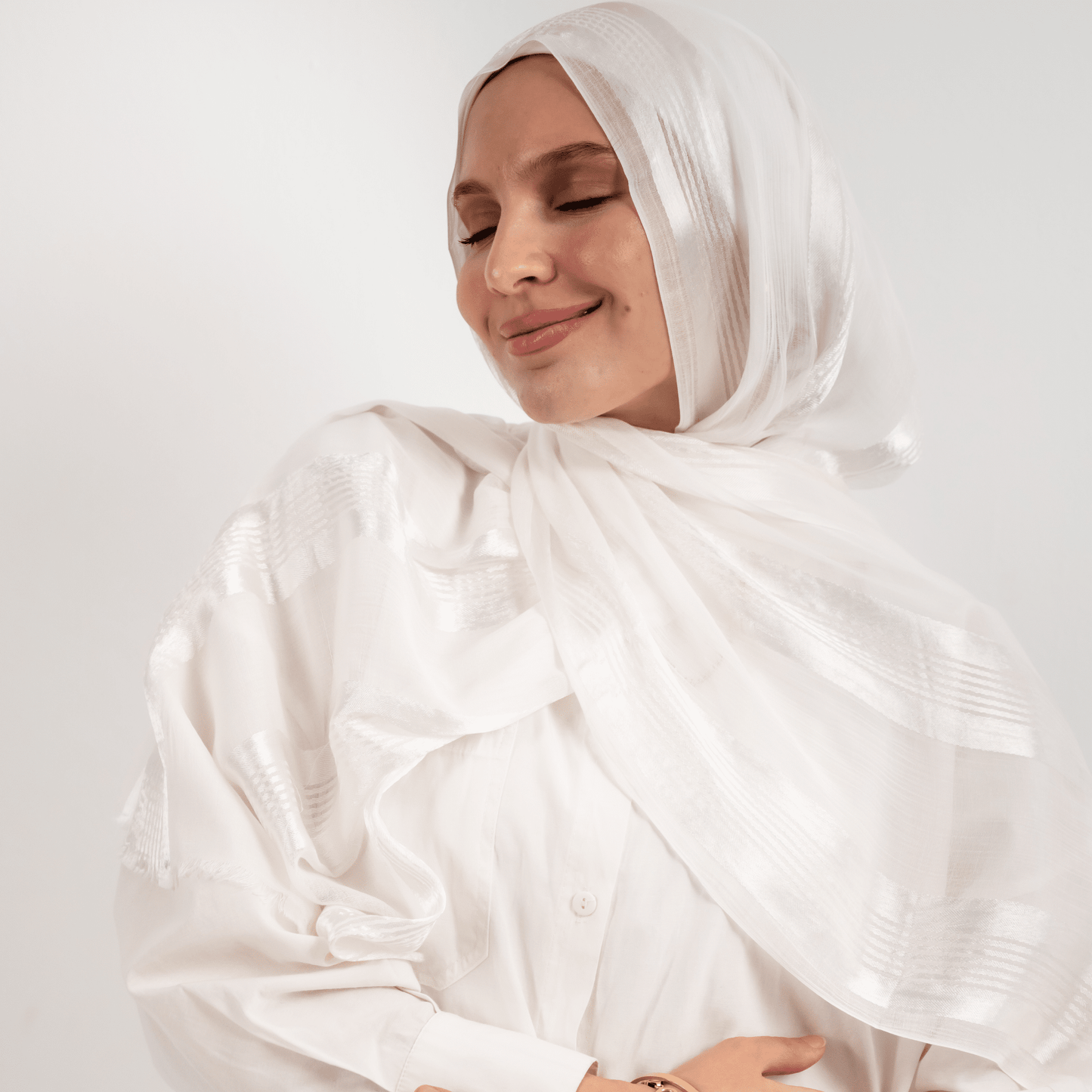 Linen Satin Stripes Scarf