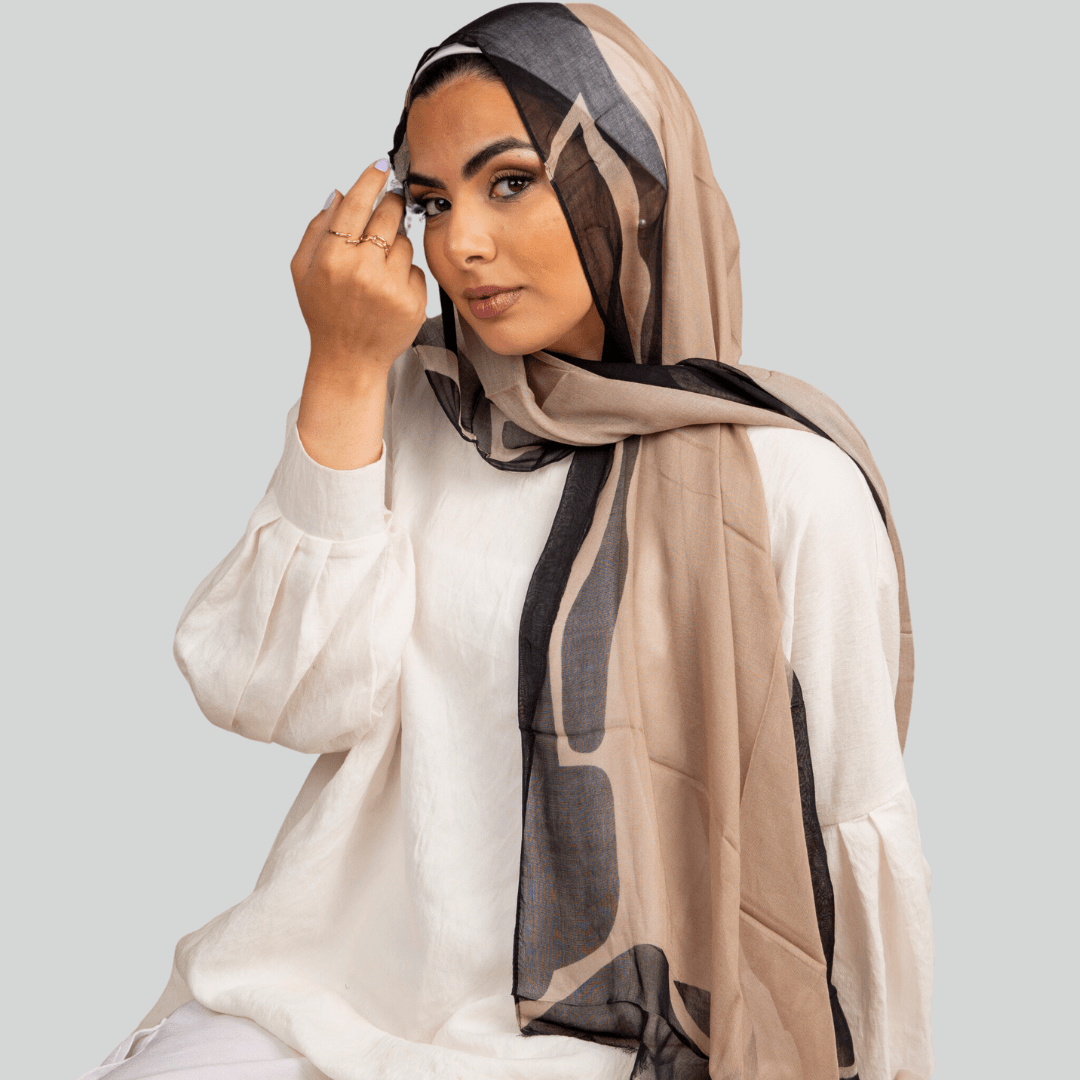 Marble Print Linen Scarf