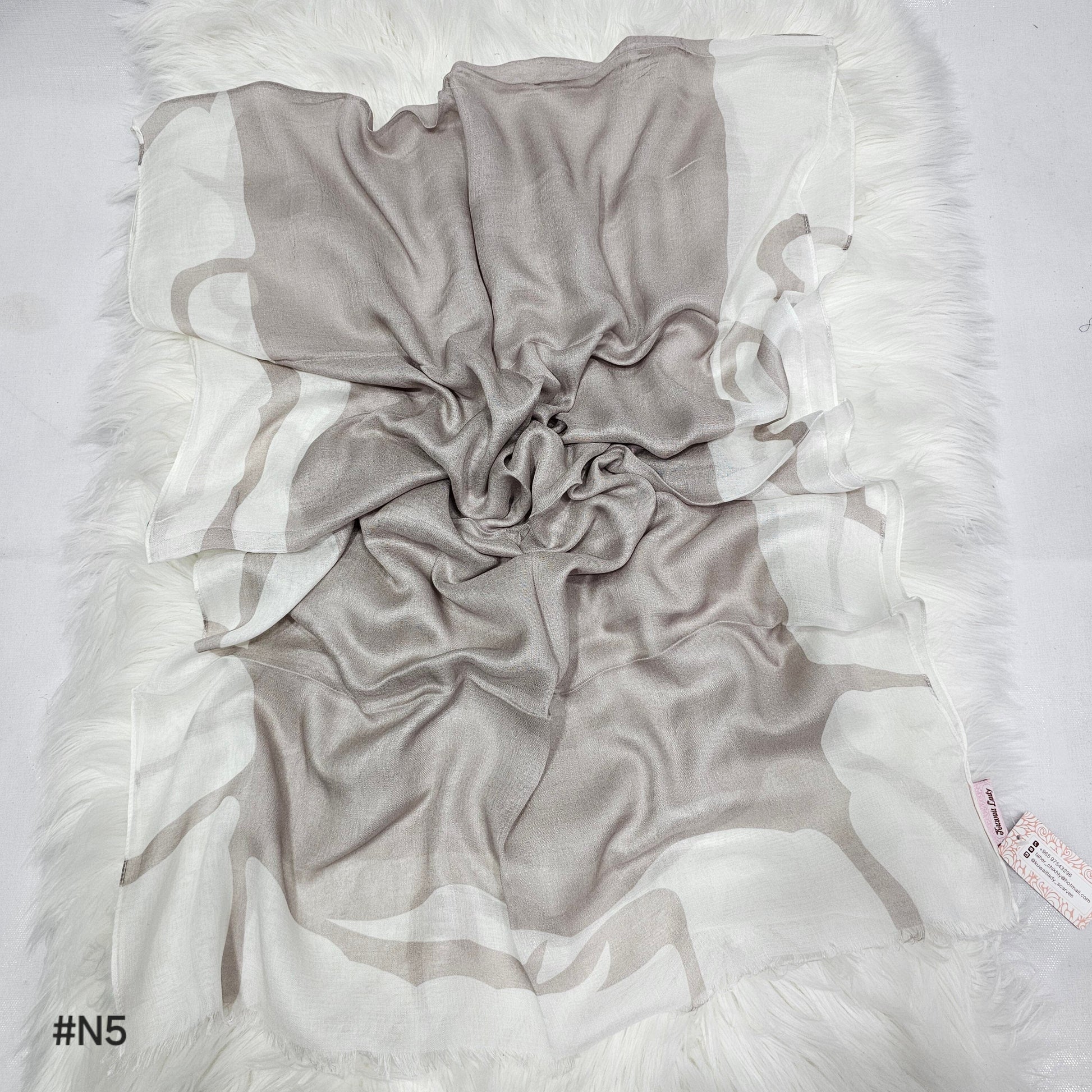 Marble Print Linen Scarf