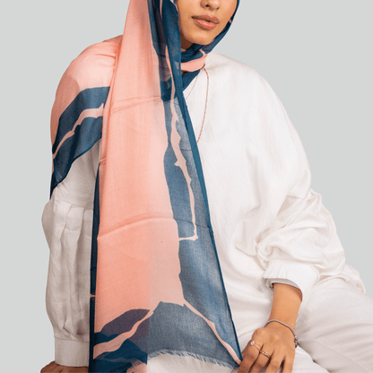 Marble Print Linen Scarf