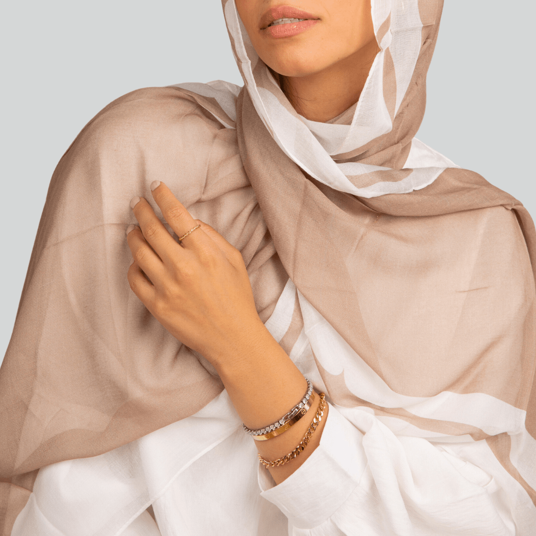 Marble Print Linen Scarf