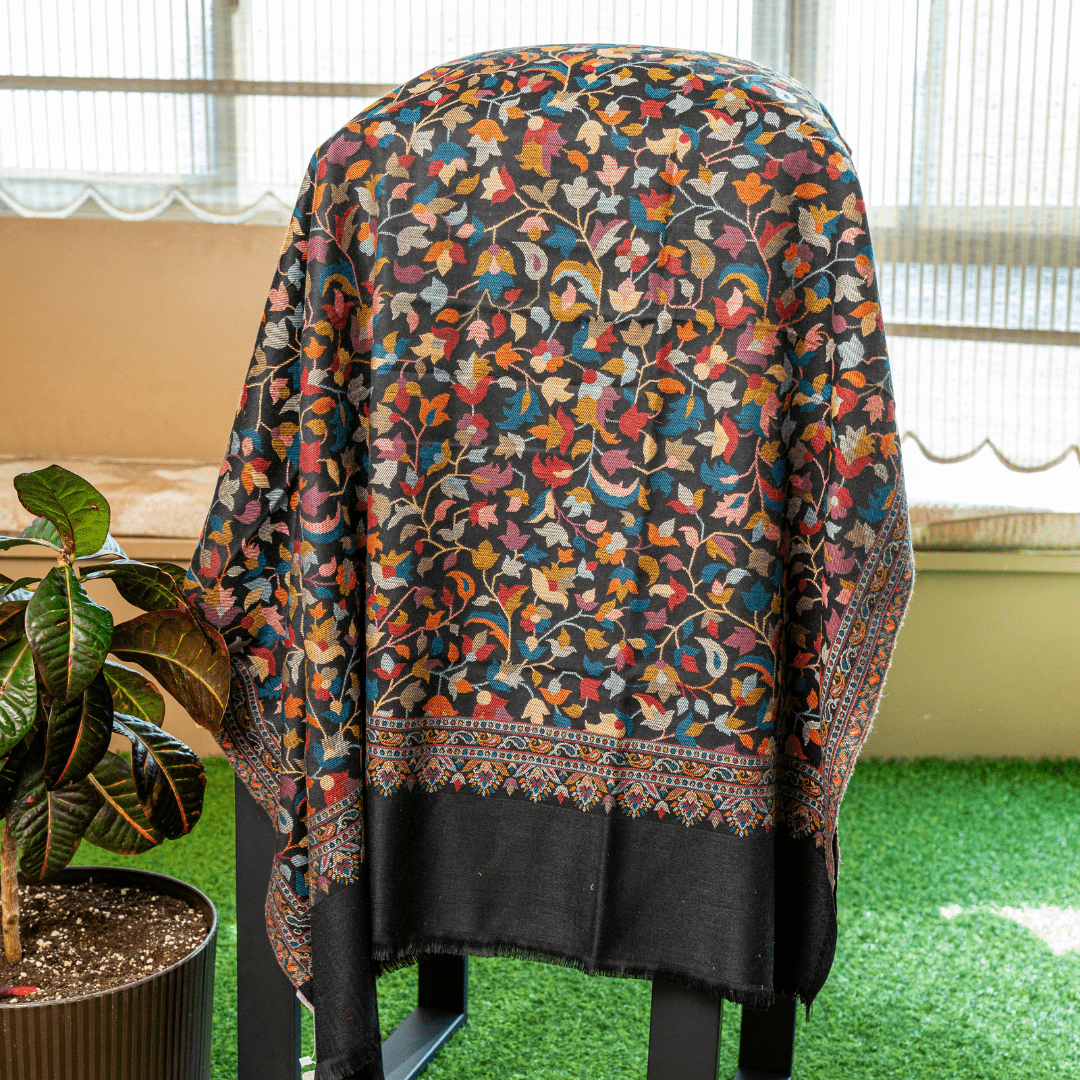 Multicolor Threadwork Kashmiri Shawl
