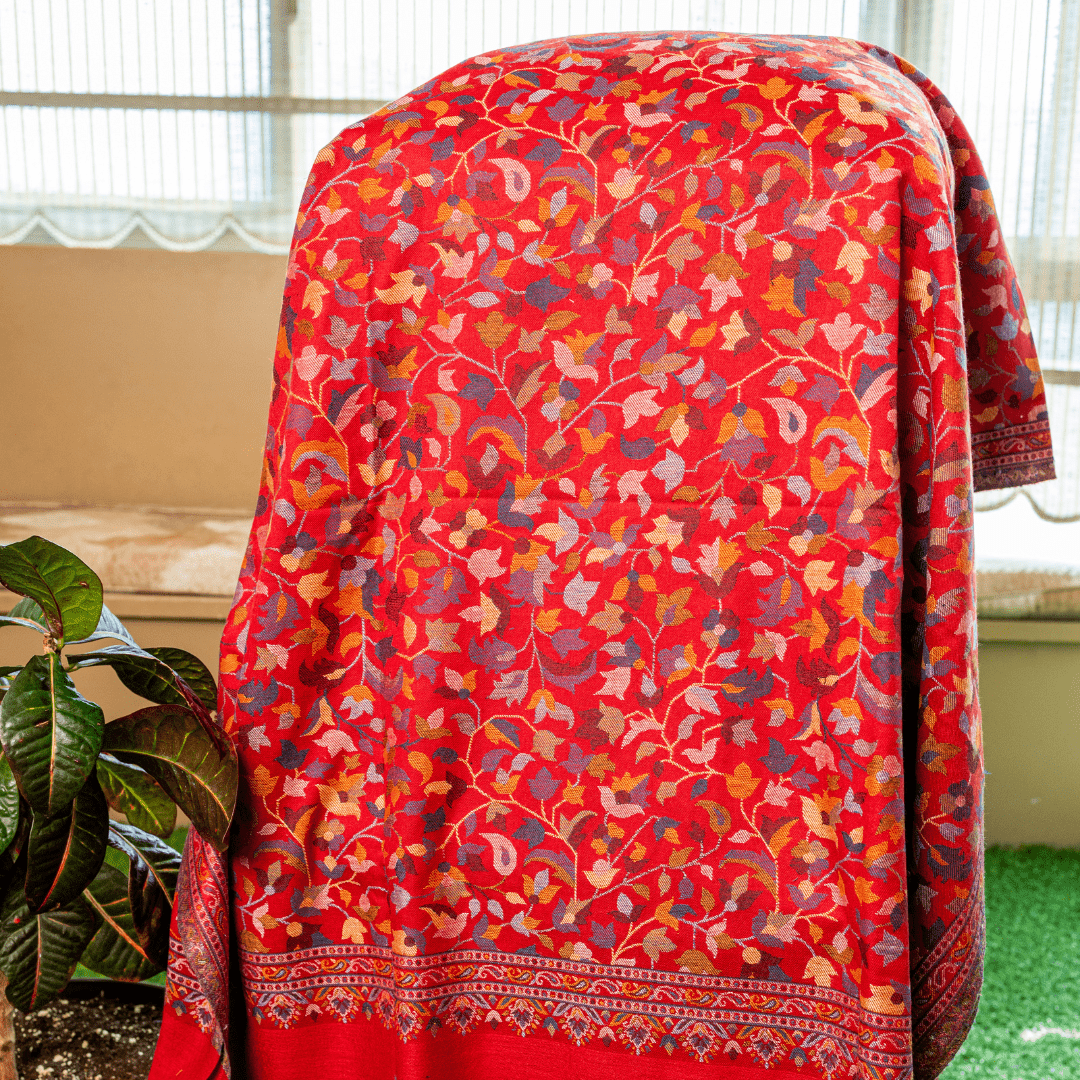 Multicolor Threadwork Kashmiri Shawl
