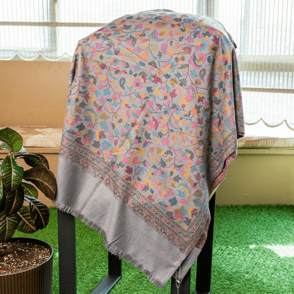 Multicolor Threadwork Kashmiri Shawl