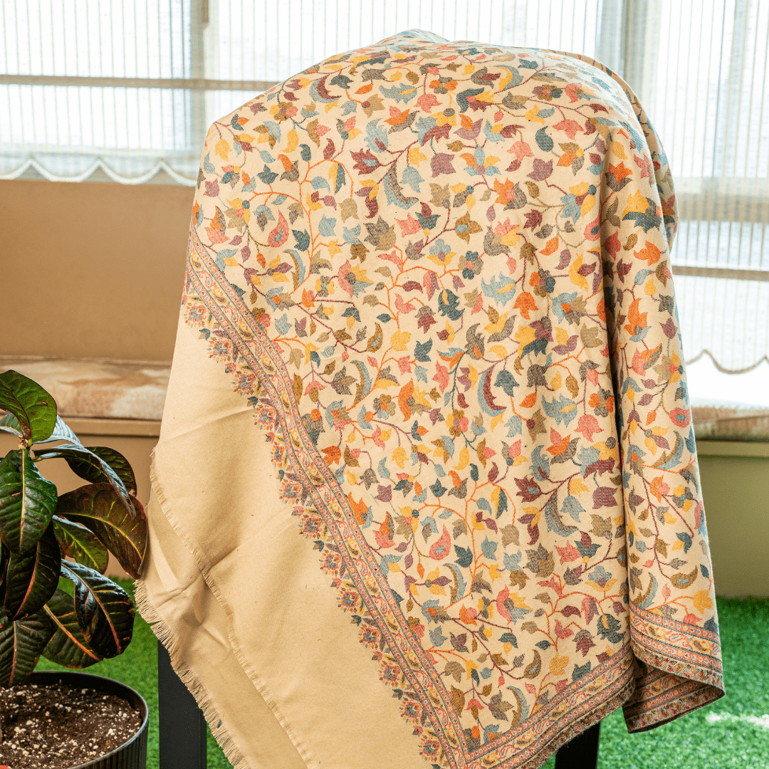Multicolor Threadwork Kashmiri Shawl