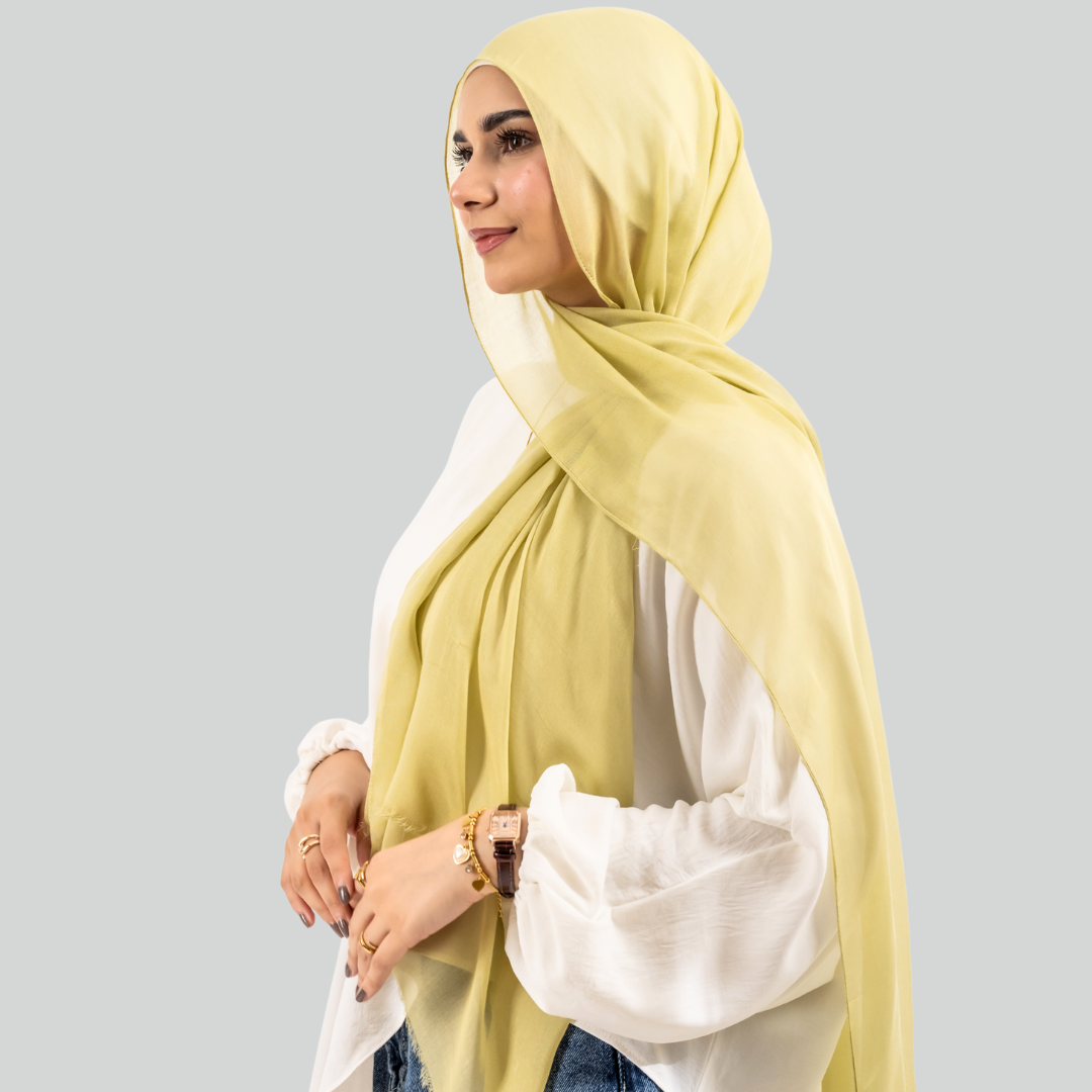 Threaded Linen Plain Khafeef Scarf