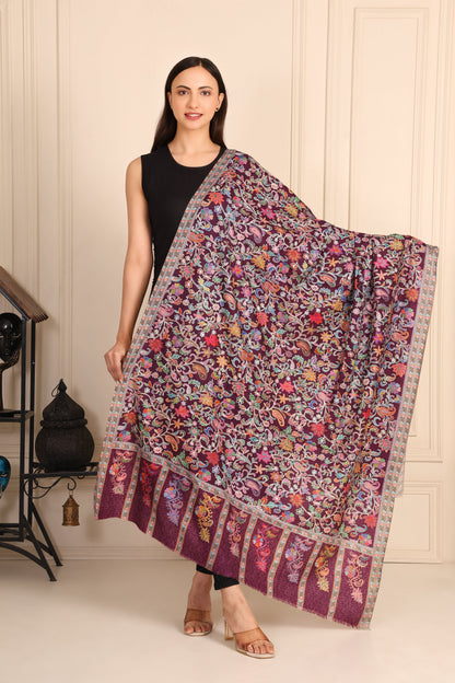 Pashmina Kalamkari Maroon