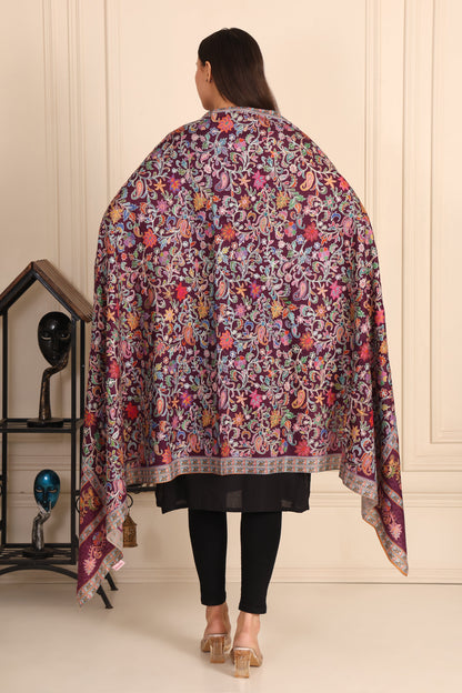 Pashmina Kalamkari Maroon