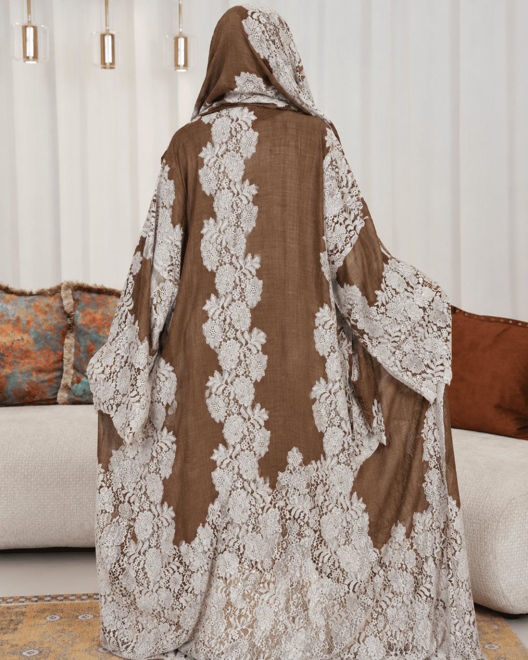 Premium Bisht Wool-Lace Camel Beige