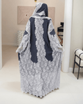 Premium Bisht Wool-Lace Navy Blue