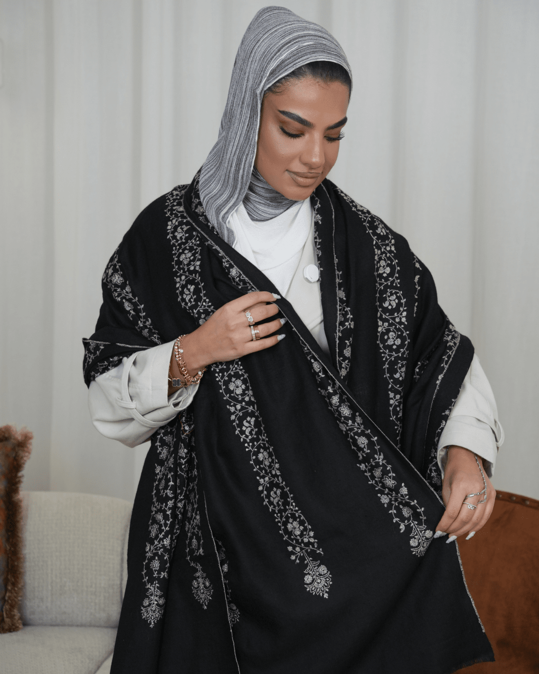 Premium Pashmina Embroidery Handwork Shawl
