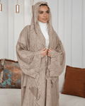 Premium Pashmina Wool-Lace Beige Bisht