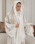 Premium Pashmina Wool-Lace Light Beige Bisht
