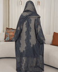 Premium Wool-Lace Dark Grey-Bluish Grey Bisht