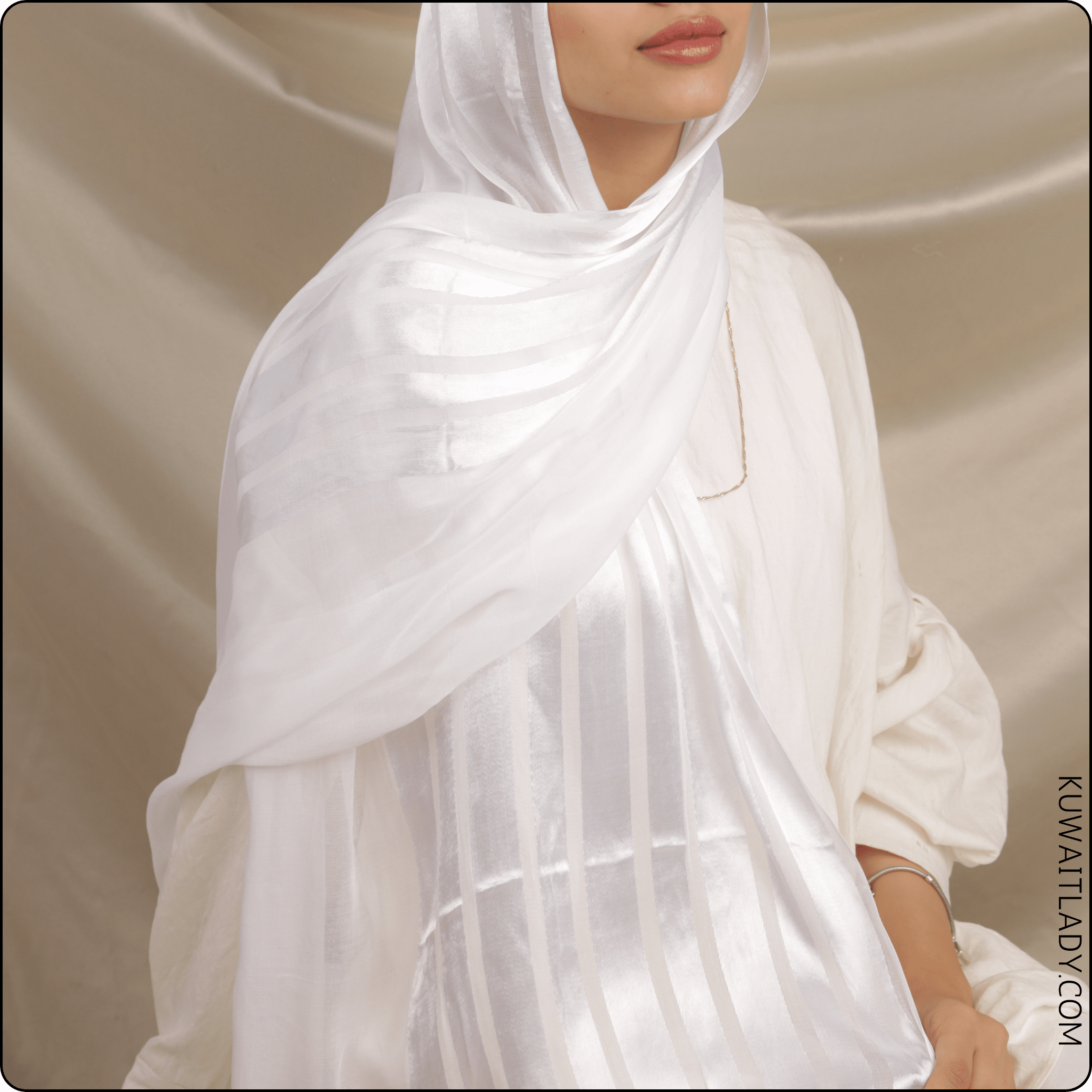 Satin & Plain Linen Duo Scarf