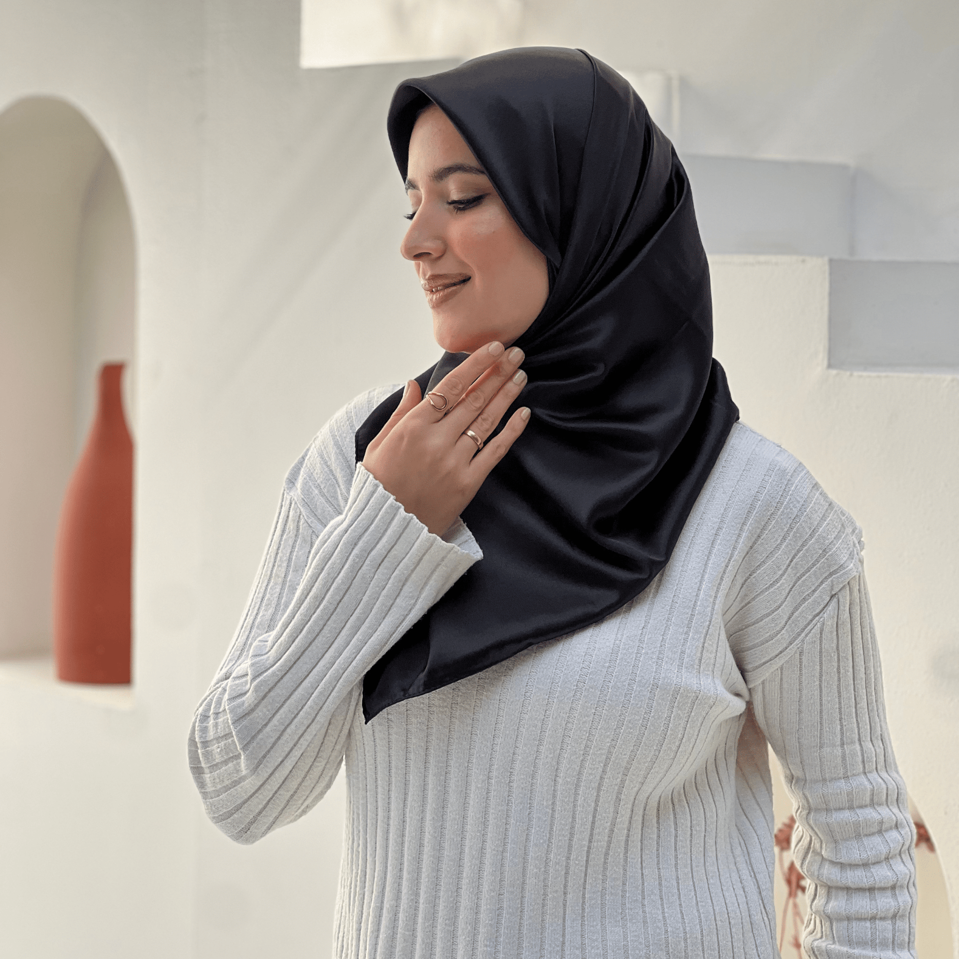 Satin Square Turban Hijab