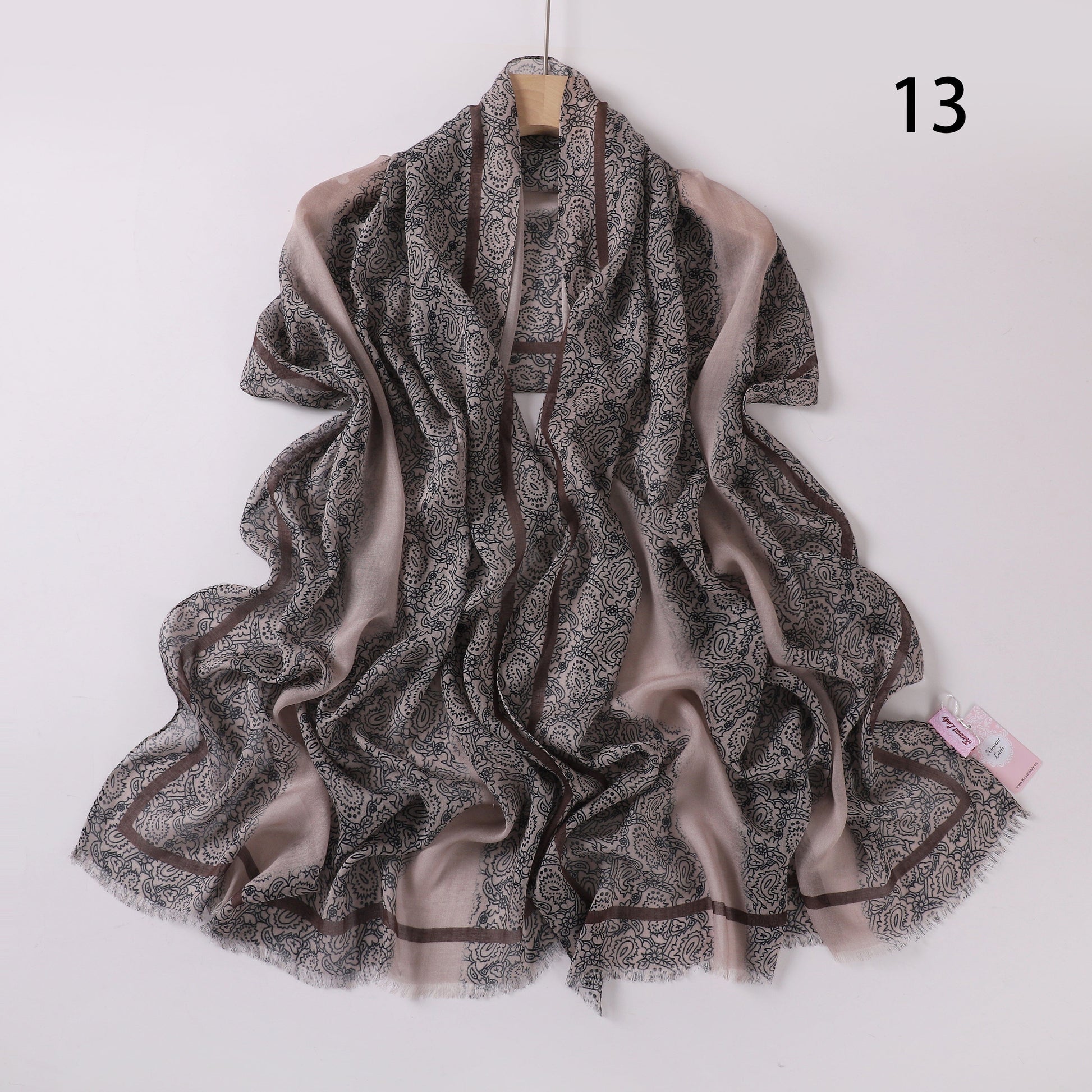 Soft Swirl Linen Printed Scarf