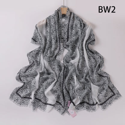 Soft Swirl Linen Printed Scarf