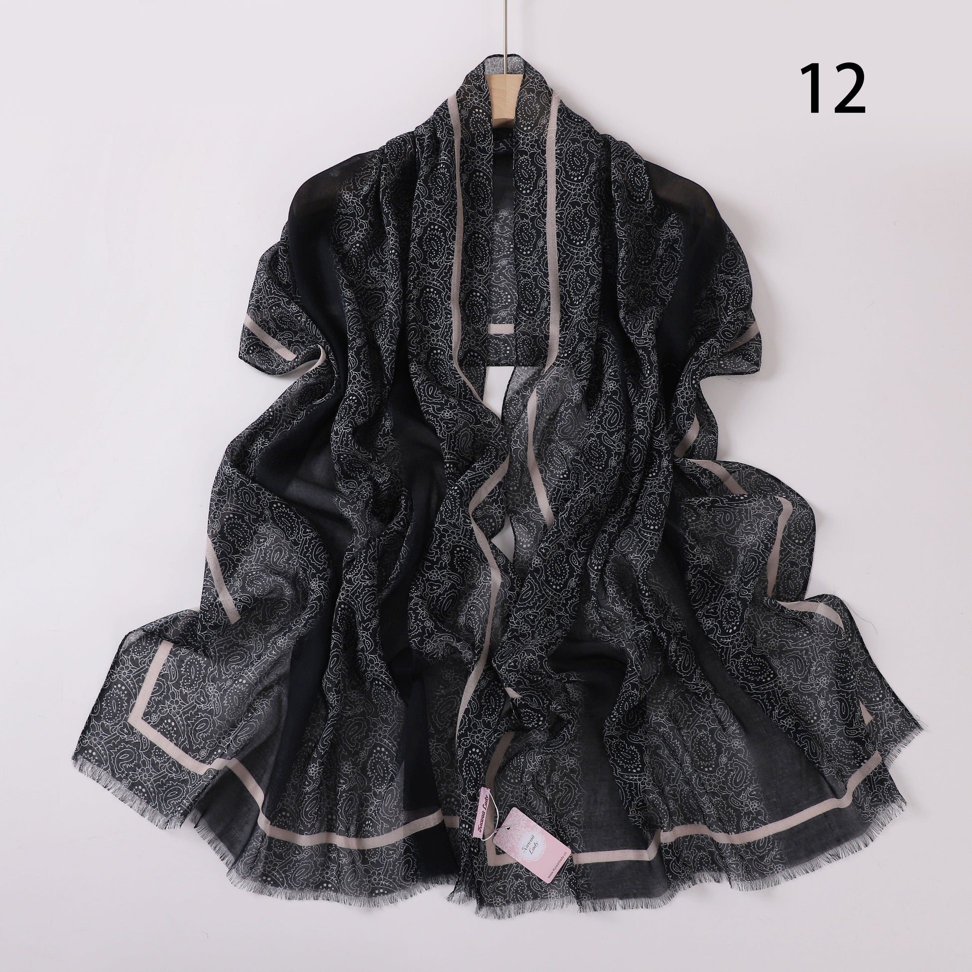 Soft Swirl Linen Printed Scarf