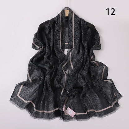 Soft Swirl Linen Printed Scarf