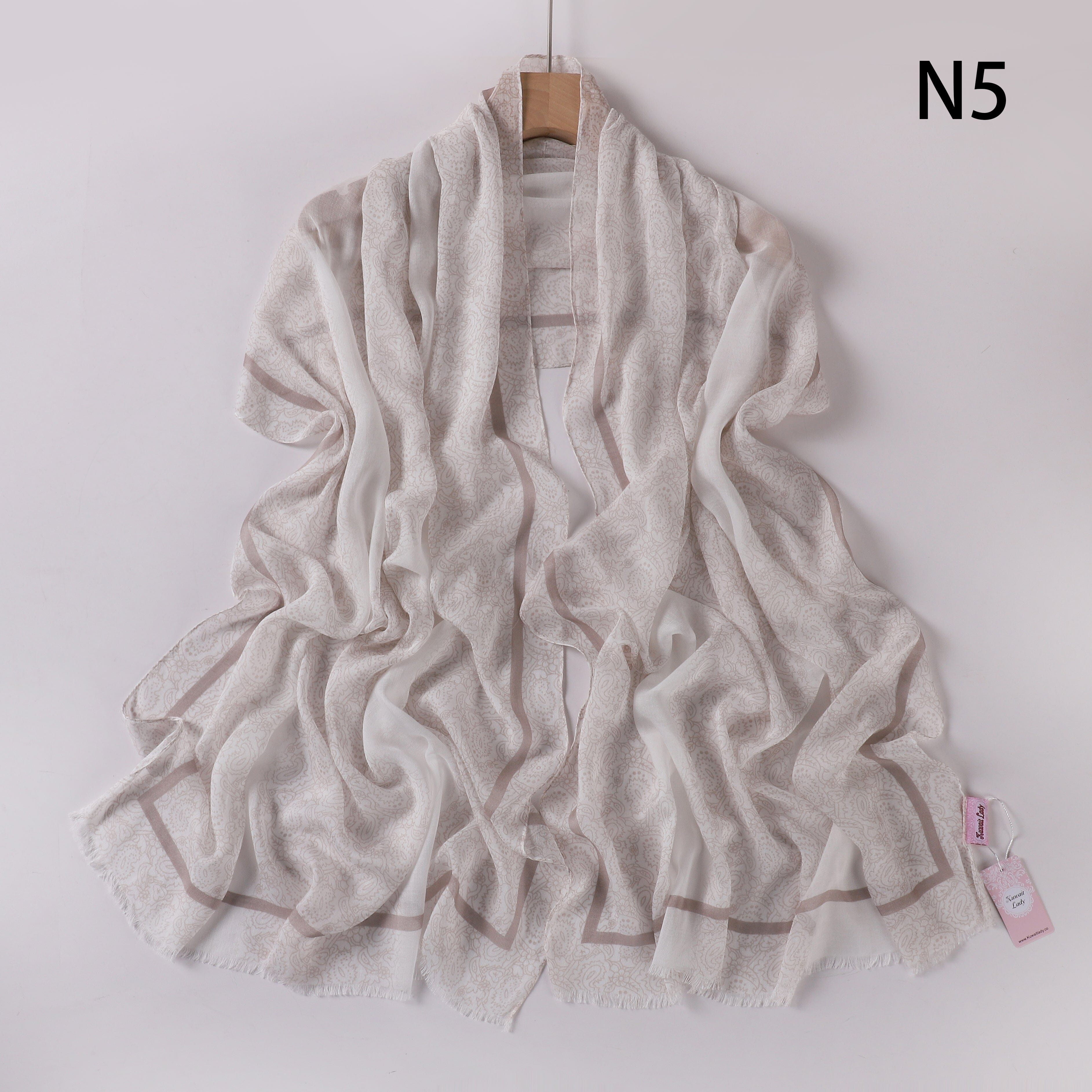 Soft Swirl Linen Printed Scarf