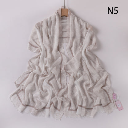 Soft Swirl Linen Printed Scarf