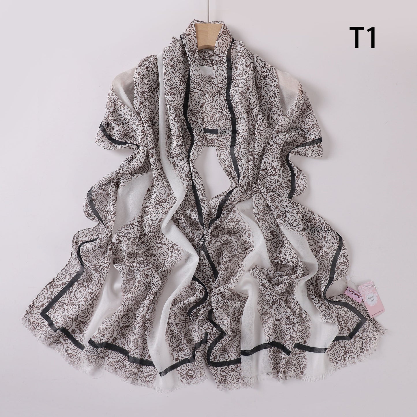 Soft Swirl Linen Printed Scarf