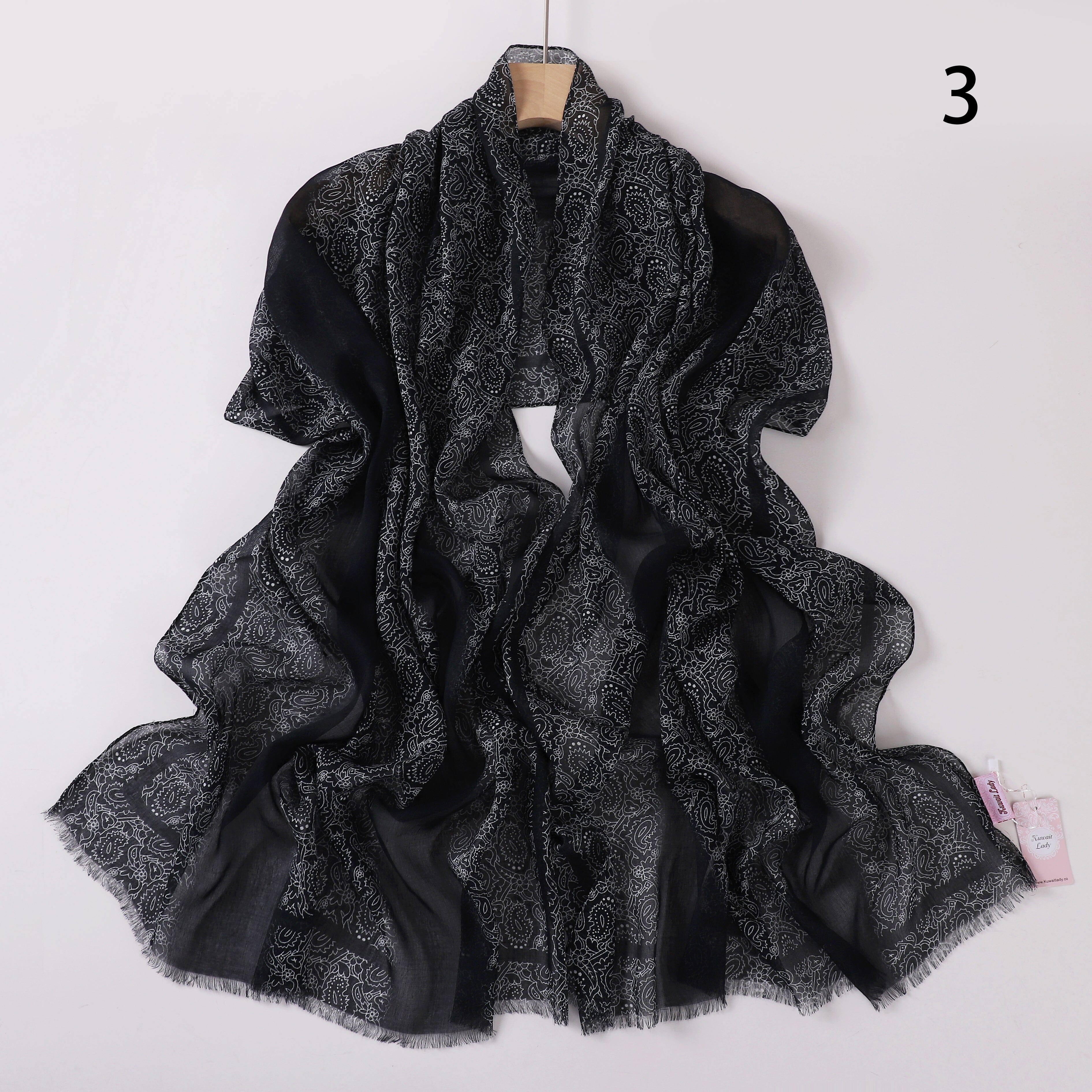 Soft Swirl Linen Printed Scarf