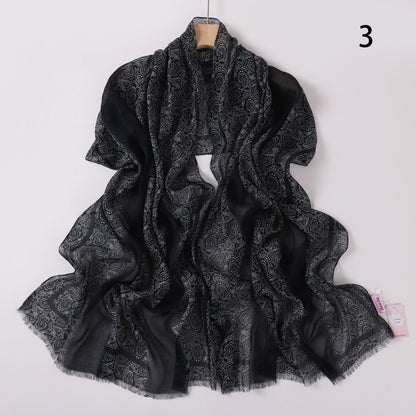 Soft Swirl Linen Printed Scarf