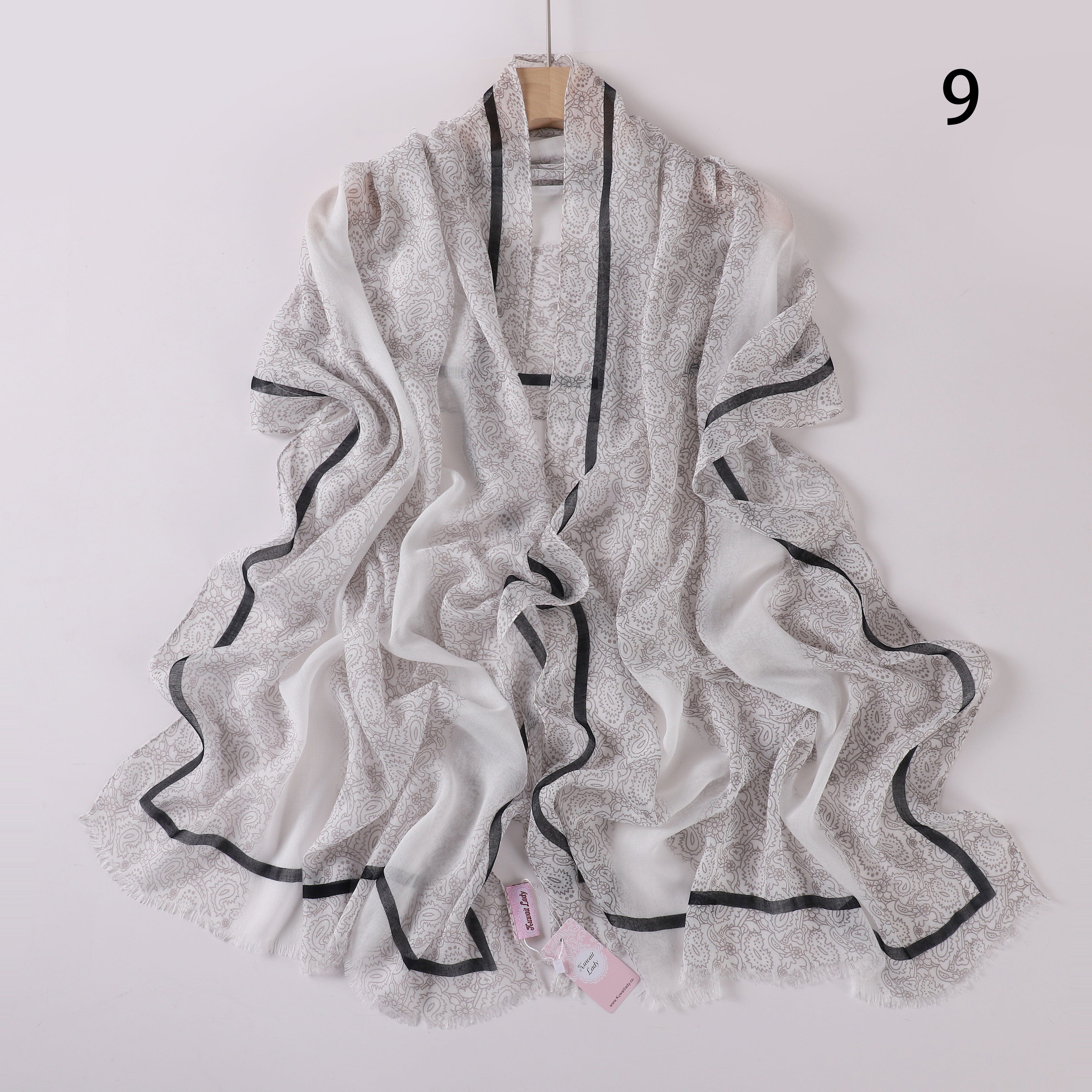 Soft Swirl Linen Printed Scarf