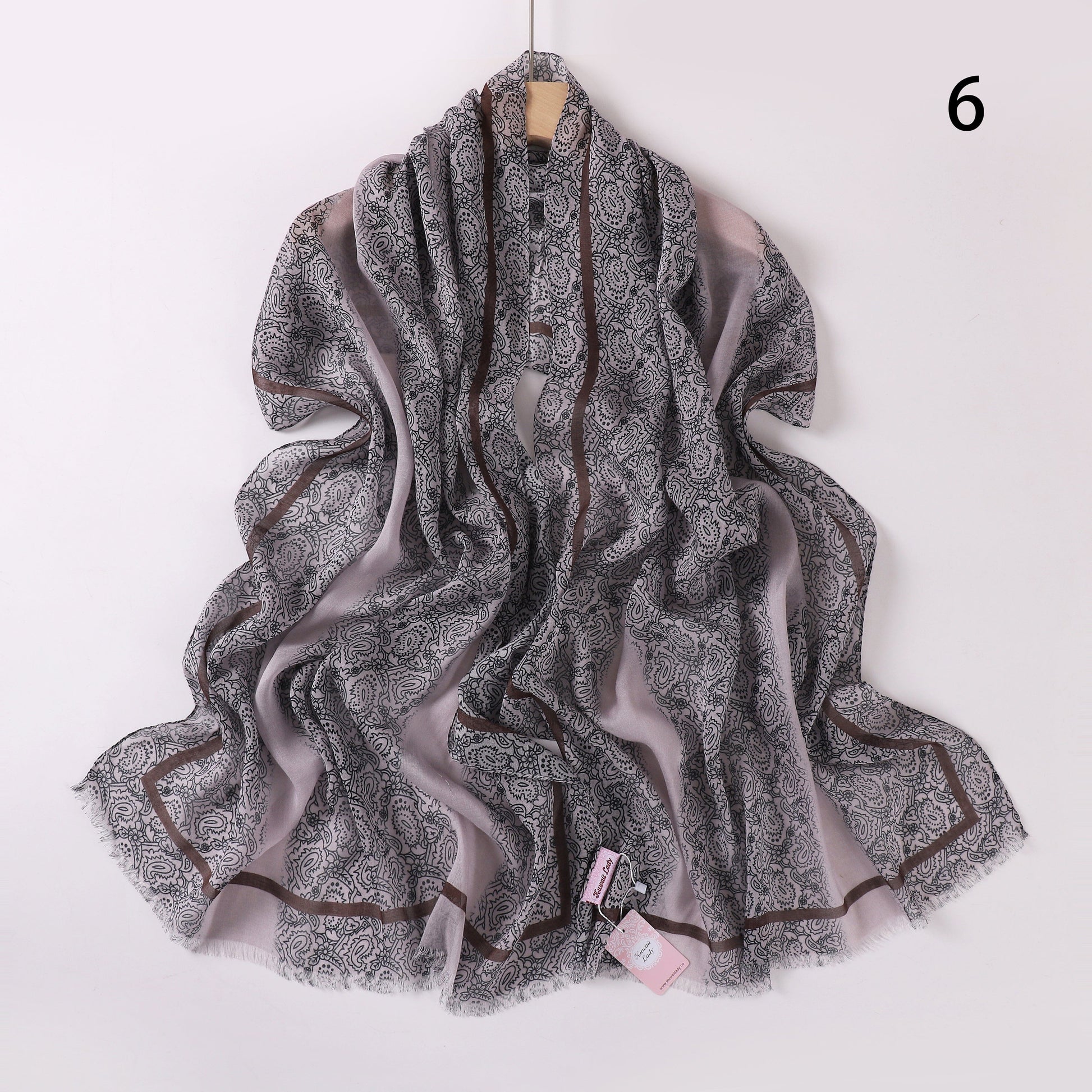 Soft Swirl Linen Printed Scarf