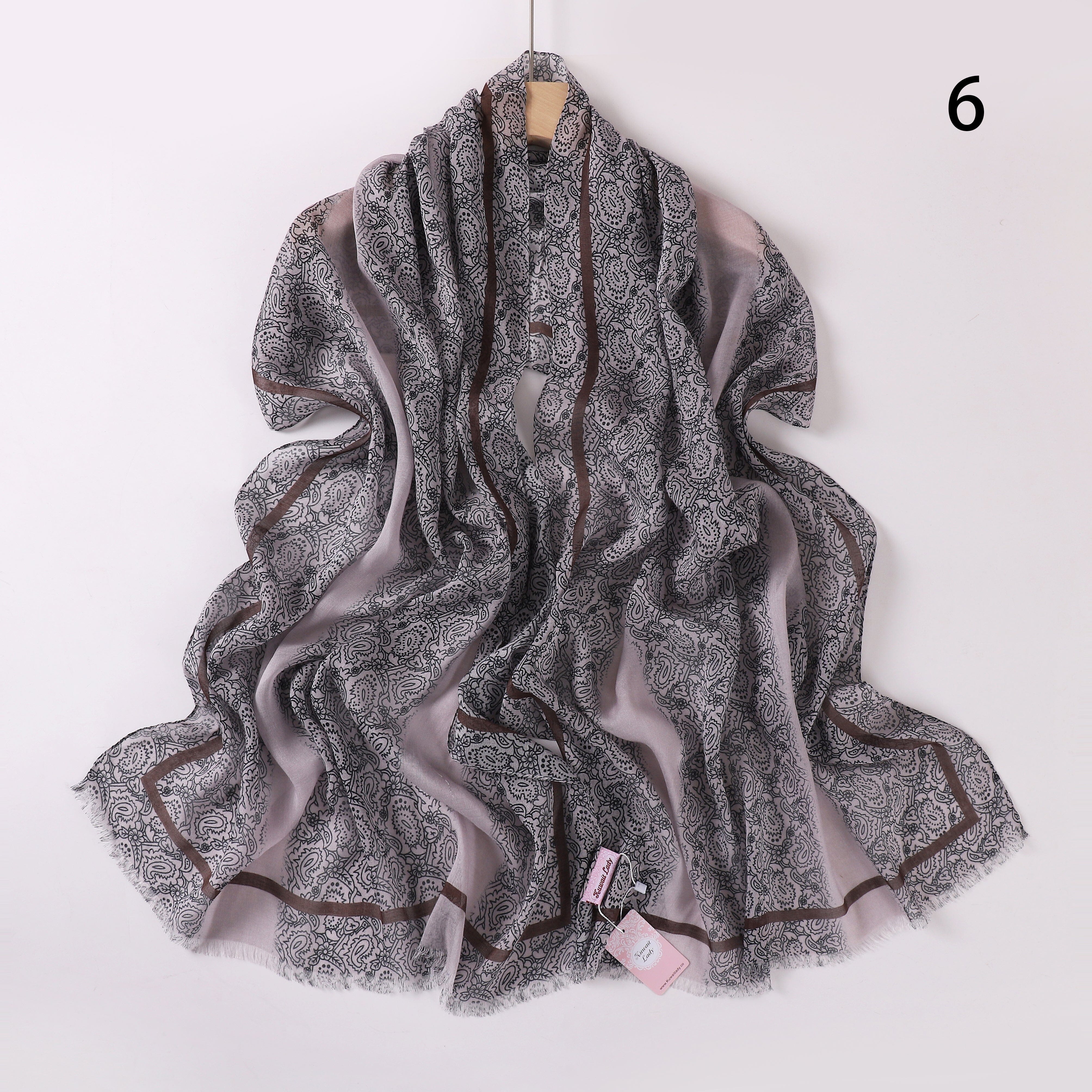 Soft Swirl Linen Printed Scarf