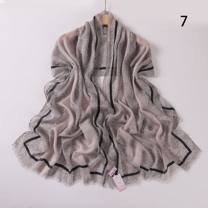 Soft Swirl Linen Printed Scarf