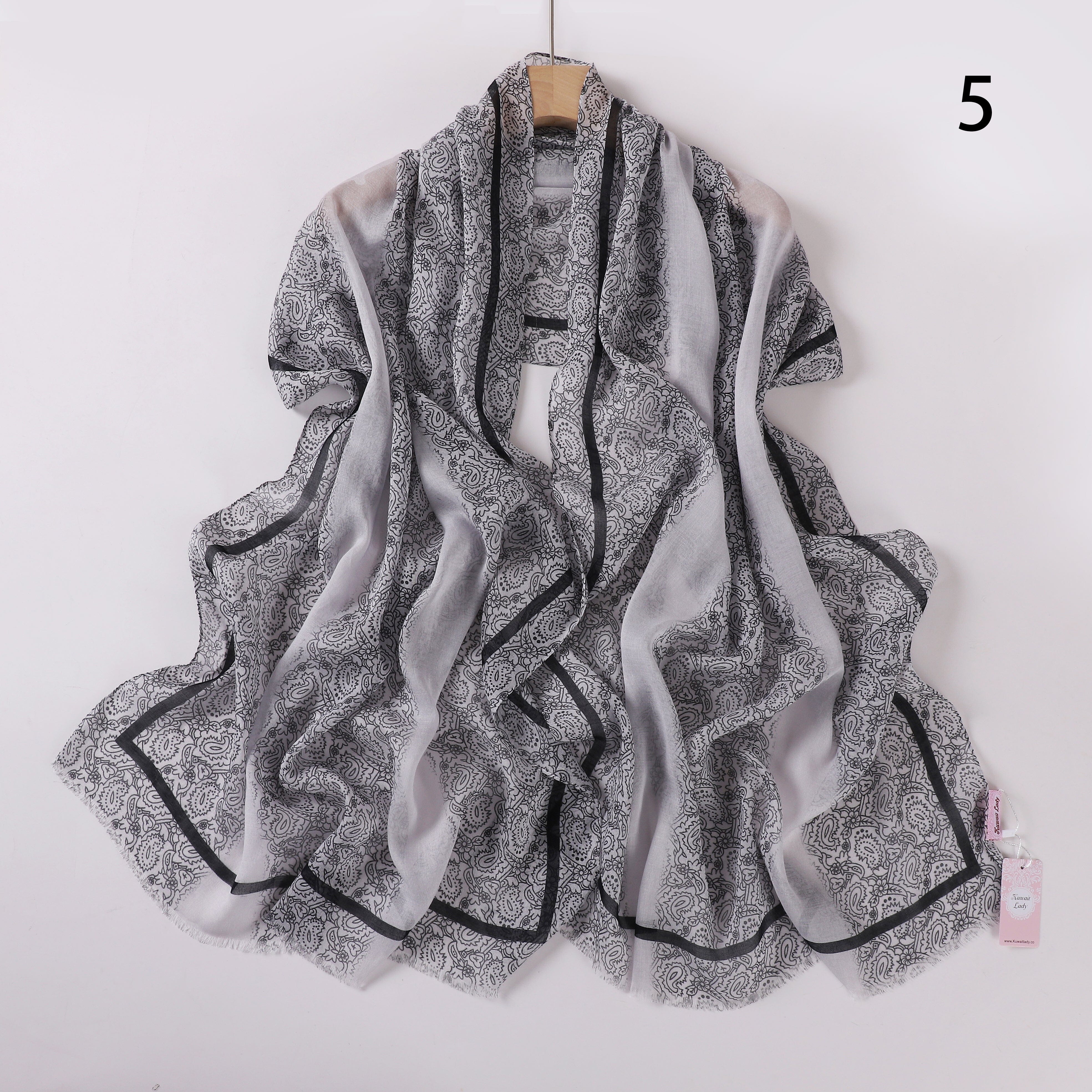 Soft Swirl Linen Printed Scarf