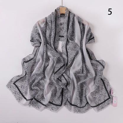 Soft Swirl Linen Printed Scarf