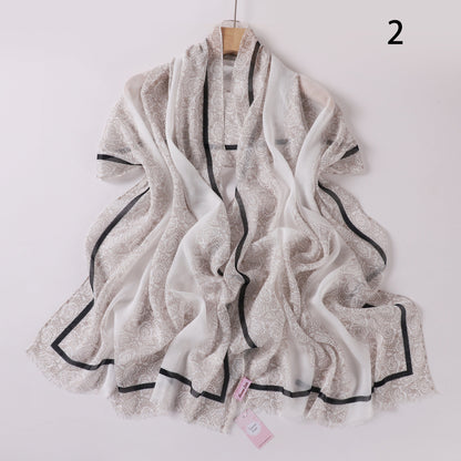 Soft Swirl Linen Printed Scarf