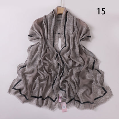 Soft Swirl Linen Printed Scarf