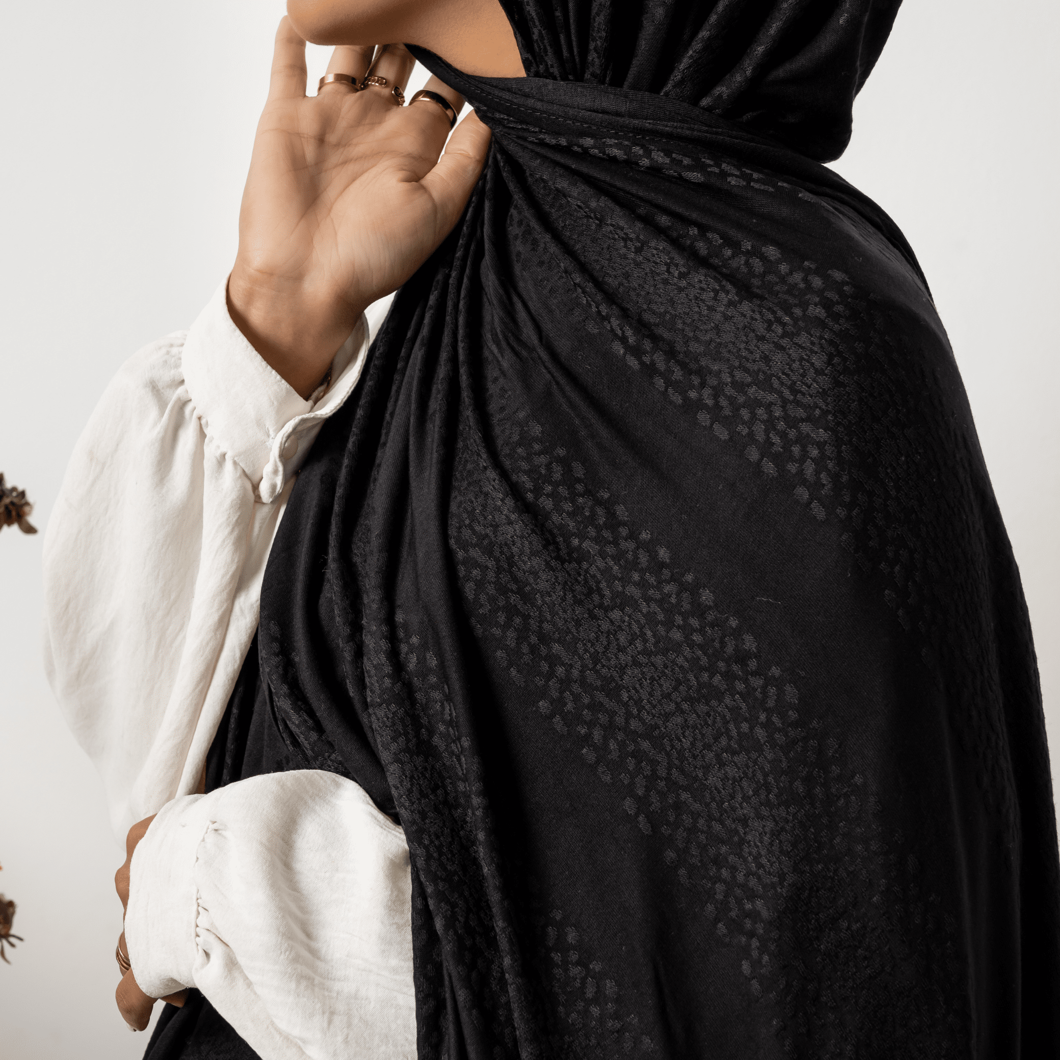 Spotted Cotton Stretch Scarf