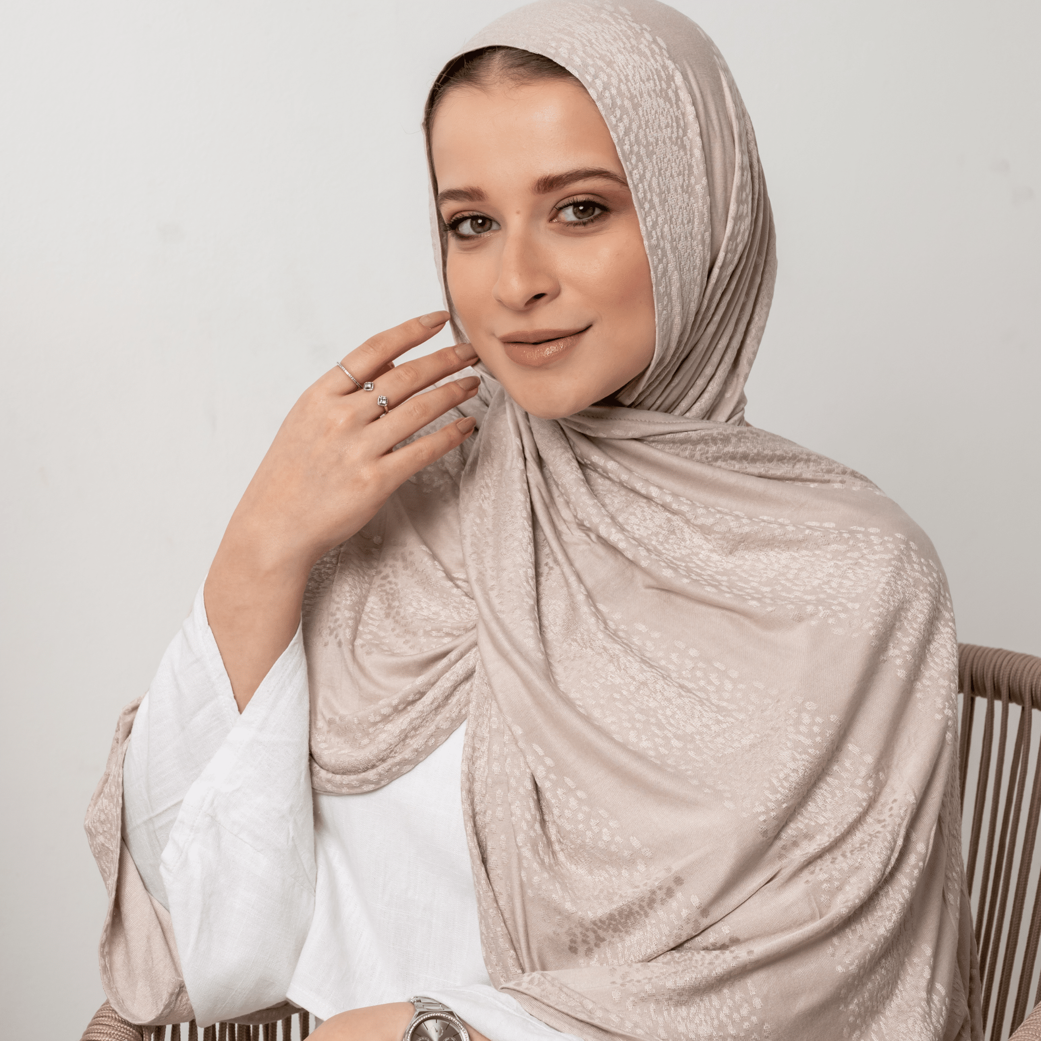 Spotted Cotton Stretch Scarf