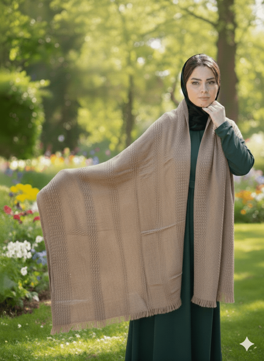 Striped Acrylic Shawl