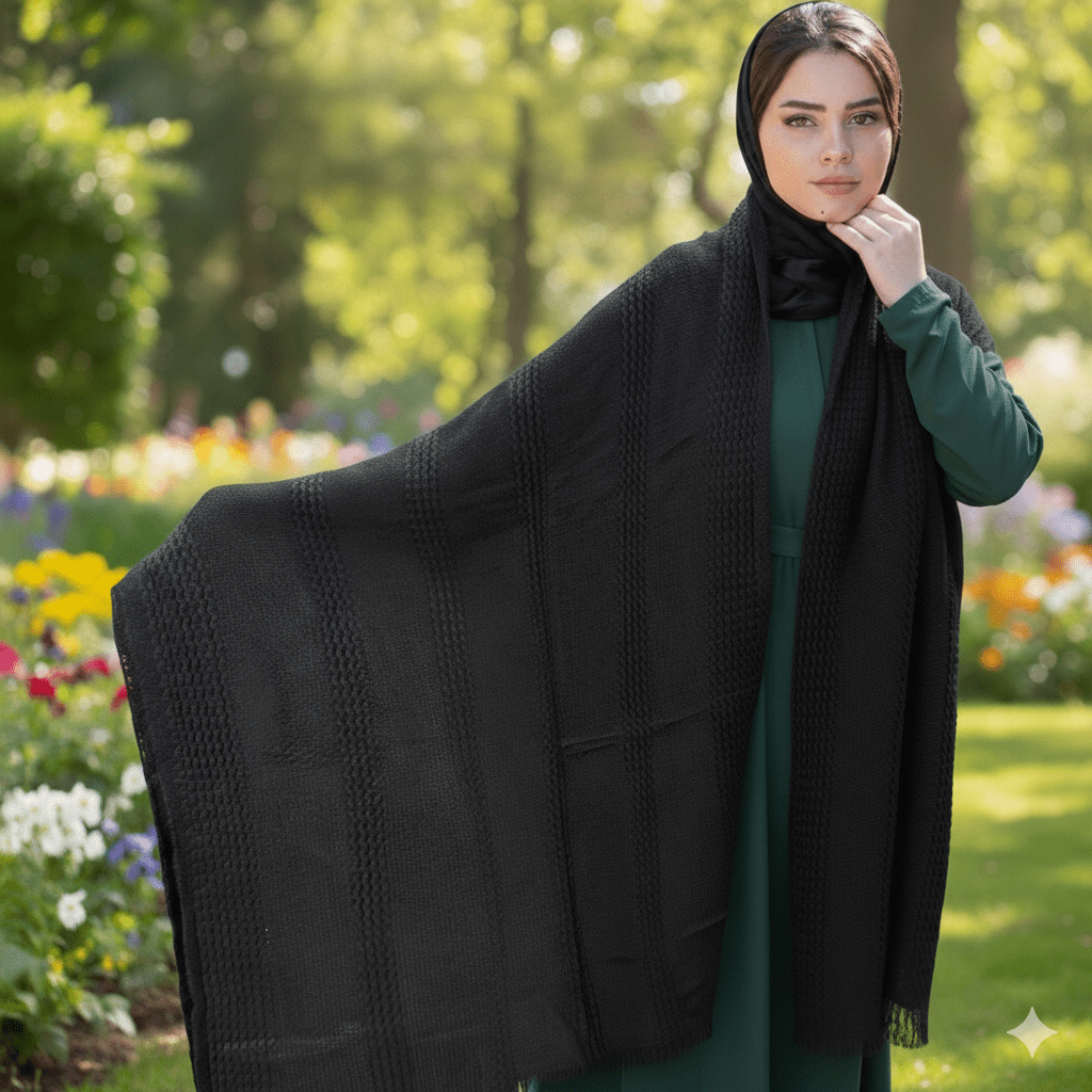 Striped Acrylic Shawl