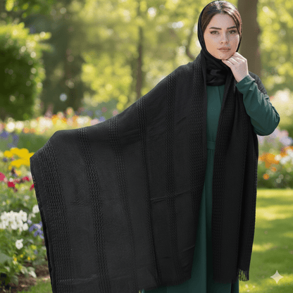 Striped Acrylic Shawl