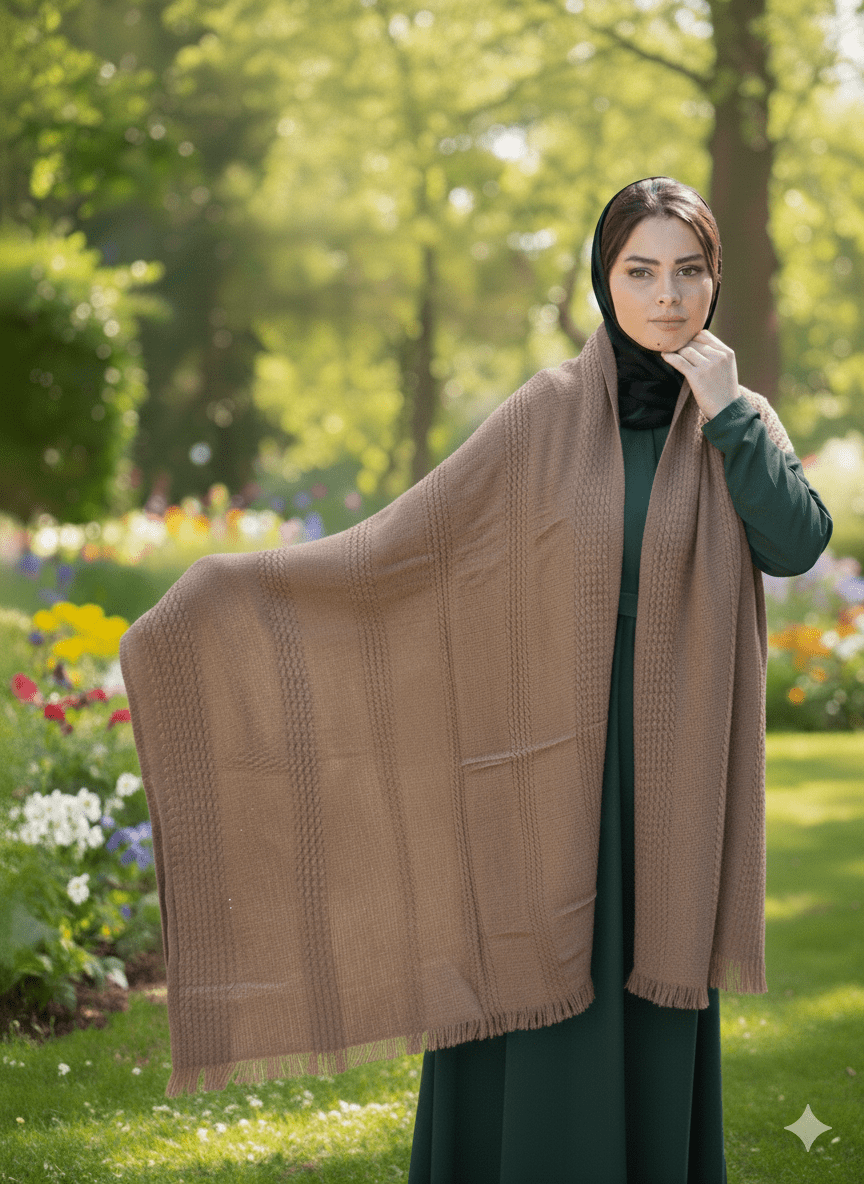 Striped Acrylic Shawl