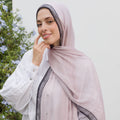 Stripes Border Linen Scarf