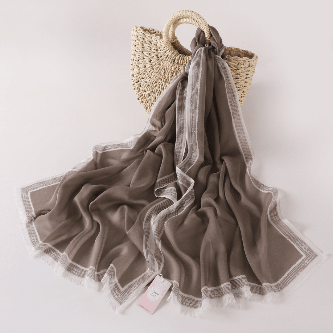 Stripes Border Linen Scarf