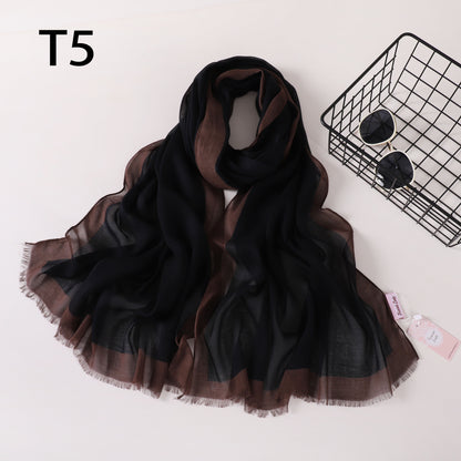 Frame Border Linen Scarf