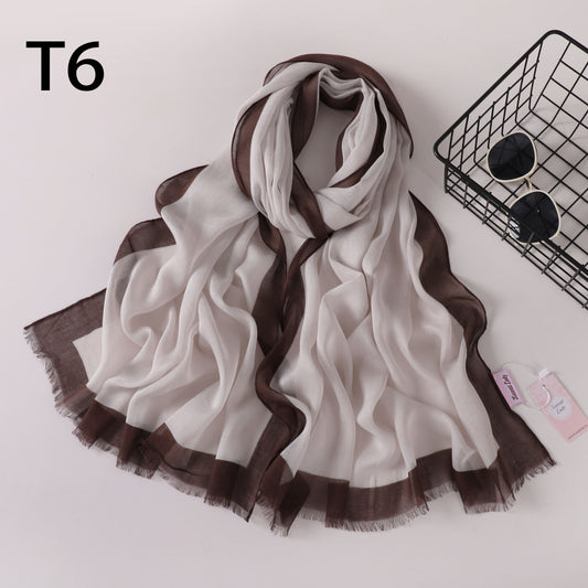 Frame Border Linen Scarf