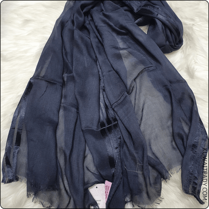 Three Satin Lines Linen Scarf