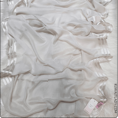 Three Satin Lines Linen Scarf